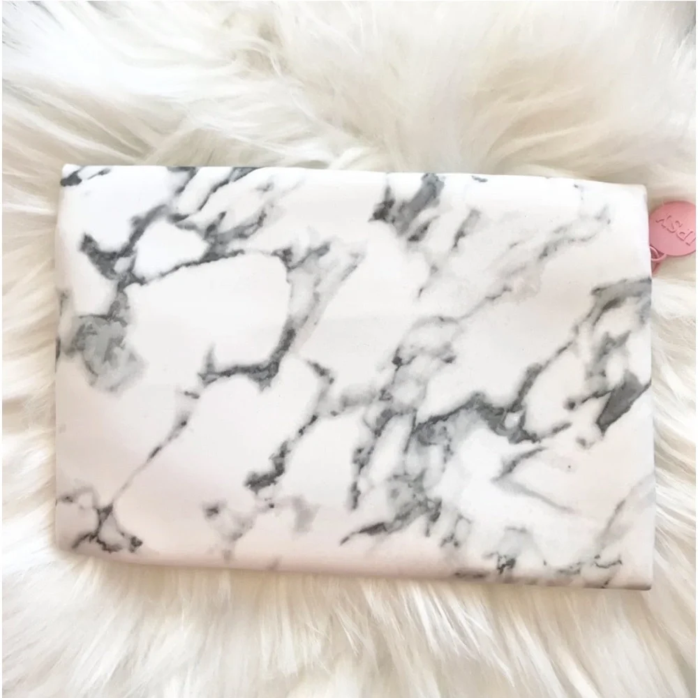 Ipsy Gray Marbled Zip Glam Cosmetic Bag
